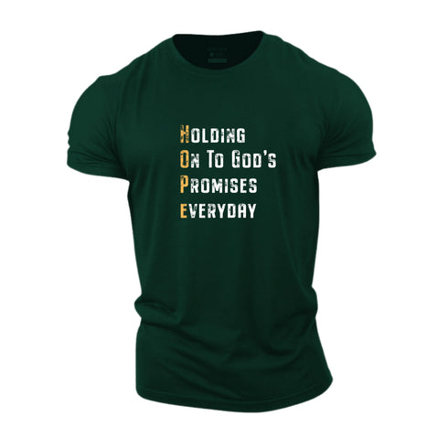 Men's Holding On To God's Promises Everyday Cotton T-Shirt